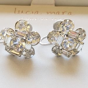 Vintage Faux Diamond Earrings Prom Very Chic